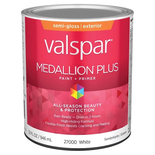 Paperperfect 1 qt. Medallion Acrylic Latex House Trim Paint & Primer, White PA3987595 - main